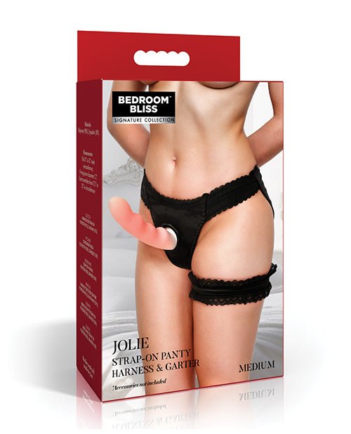 Bedroom Bliss Jolie Strap - On Panty Harness & Garter - Medium | Shop Lowest Prices at Funlove.com