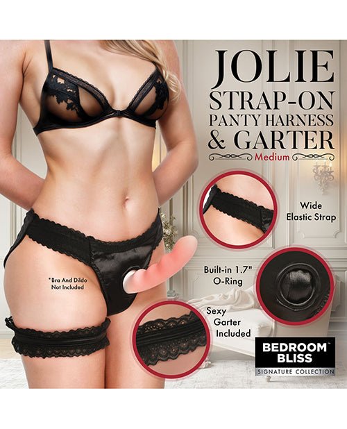 Bedroom Bliss Jolie Strap - On Panty Harness & Garter - Medium | Shop Lowest Prices at Funlove.com