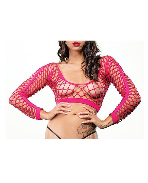Beverly Hills Naughty Girl Crotchless All Over Mesh Leggings Pink O/S | Shop Lowest Prices at Funlove.com