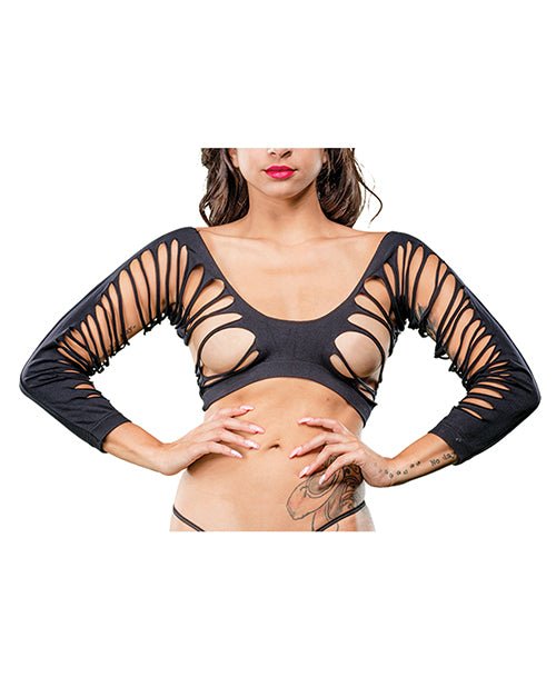 Beverly Hills Naughty Girl Crotchless Side Straps Leggings Black O/S | Shop Lowest Prices at Funlove.com
