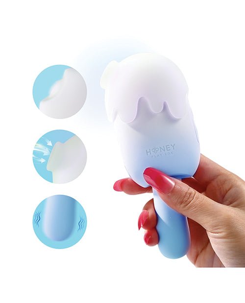 Bite Me Sucking, Tapping & Vibrating Cream Pop Stimulator - Blue/White | Shop Lowest Prices at Funlove.com