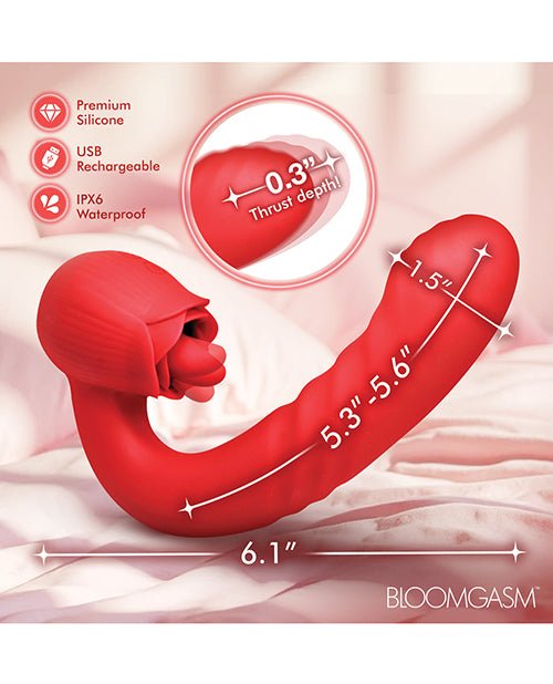 Bloomgasm Boom Bloom Thrusting & Licking Rose Vibrator | Shop Lowest Prices at Funlove.com