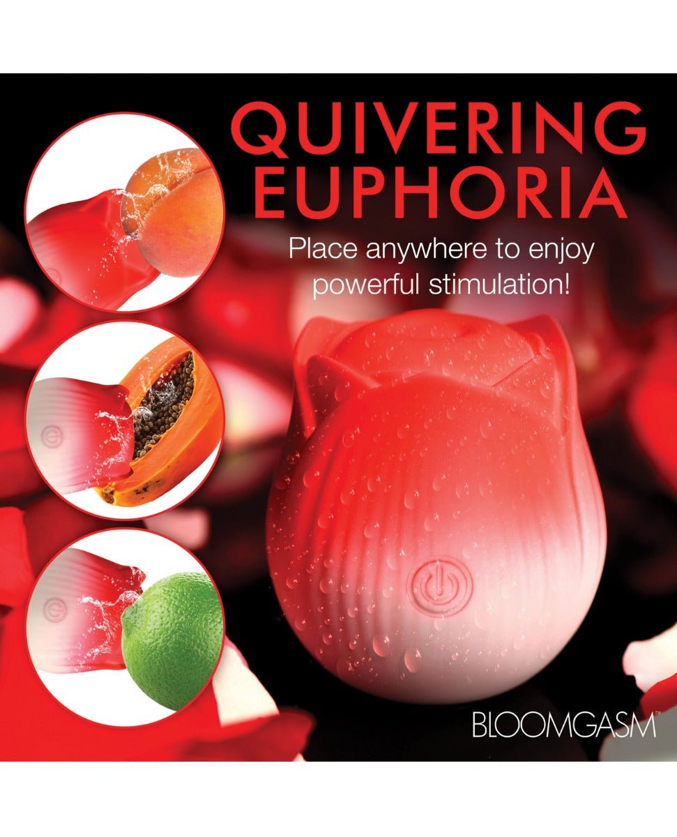 Bloomgasm Pulsing Petals Throbbing Rose Stimulator - Red | Shop Lowest Prices at Funlove.com