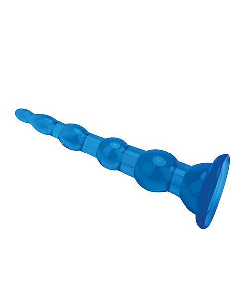 Blue Line C & B 6.75" Anal Beads w/Suction Base - Jelly Blue | Shop Lowest Prices at Funlove.com