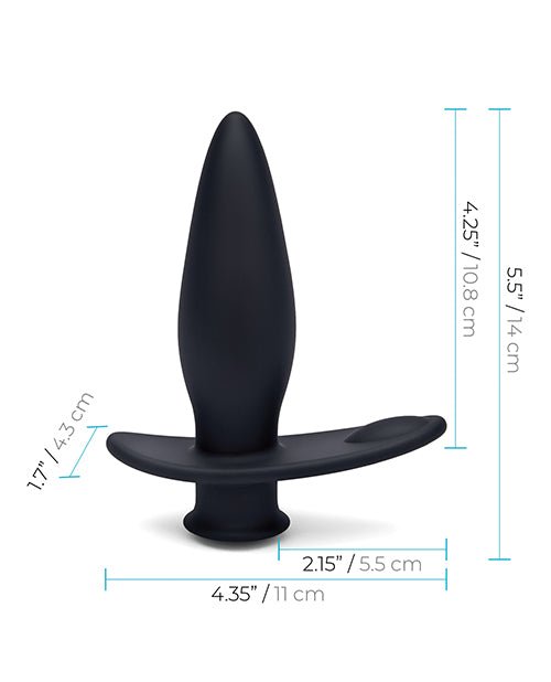 Blue Line Vibrating Anal Plug Pointer w/Remote - Black | Shop Lowest Prices at Funlove.com