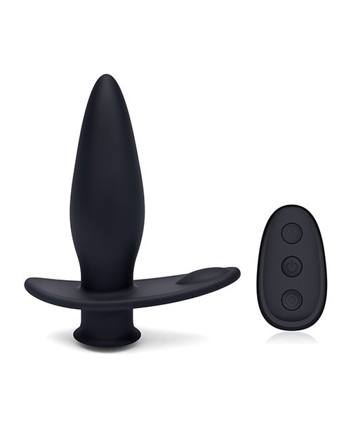 Blue Line Vibrating Anal Plug Pointer w/Remote - Black | Shop Lowest Prices at Funlove.com