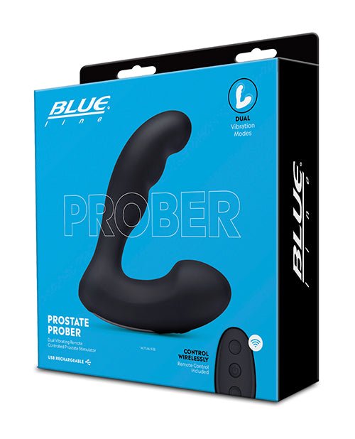 Blue Line Vibrating Prostate Prober w/Remote - Black | Shop Lowest Prices at Funlove.com