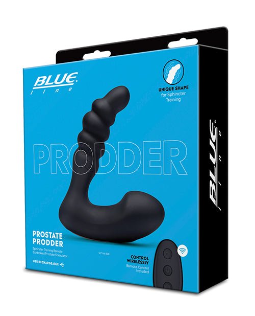Blue Line Vibrating Prostate Prodder w/Remote - Black | Shop Lowest Prices at Funlove.com