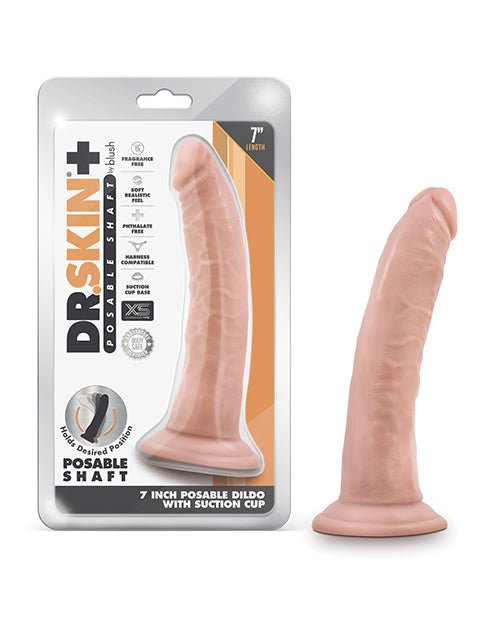 Blush Dr. Skin Plus 7" Posable Dildo - Vanilla | Shop Lowest Prices at Funlove.com