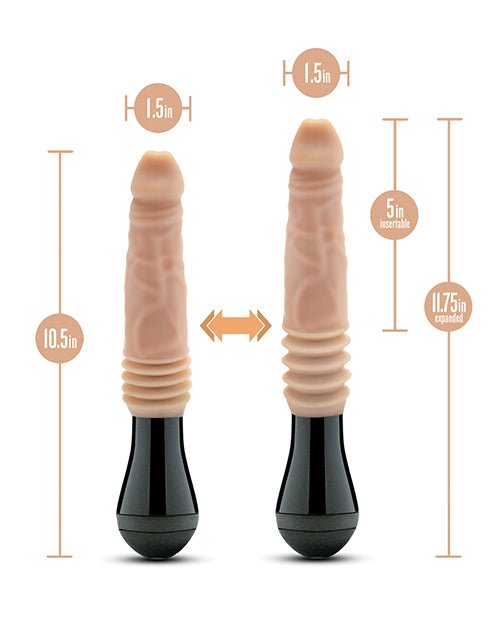 Blush Dr. Skin Silicone Dr. Knight Thrusting Gyrating Vibrating Dildo - Beige | Shop Lowest Prices at Funlove.com