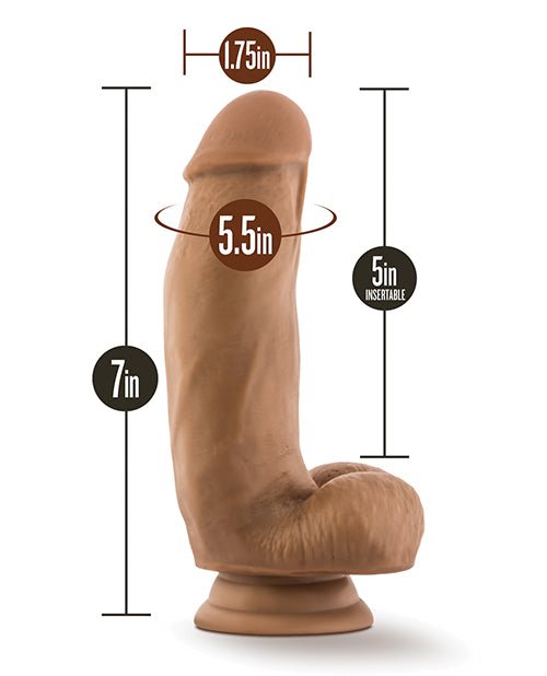 Blush Dr. Skin Silicone Dr. Samuel 7" Dildo w/Balls - Mocha | Shop Lowest Prices at Funlove.com