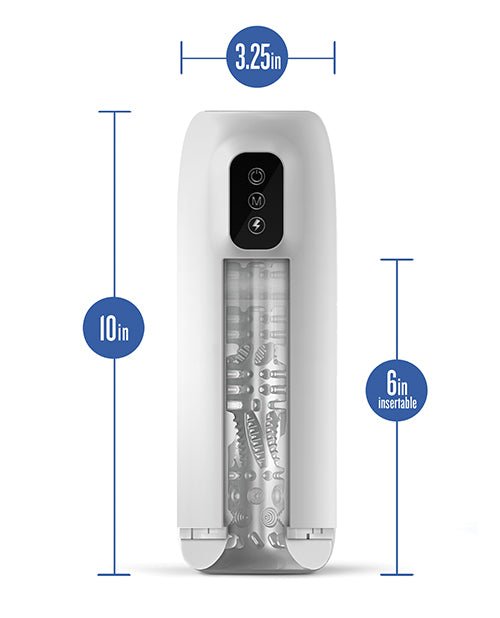 Blush M for Men Robo Bator Powered Vibrating Stroker - White | Shop Lowest Prices at Funlove.com