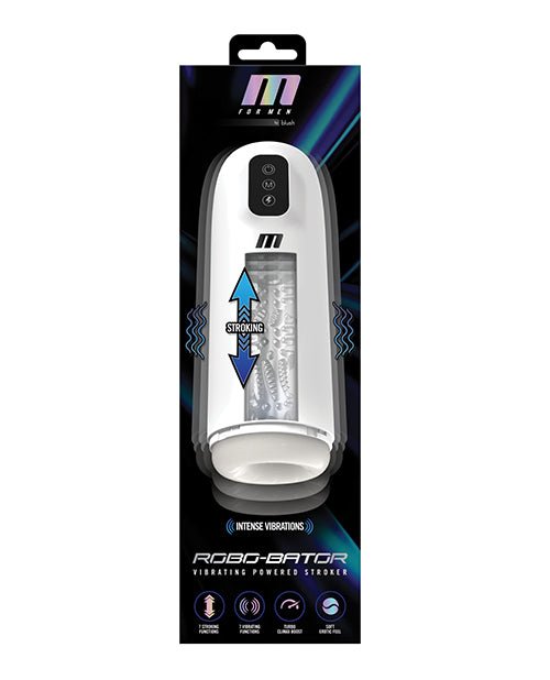 Blush M for Men Robo Bator Powered Vibrating Stroker - White | Shop Lowest Prices at Funlove.com