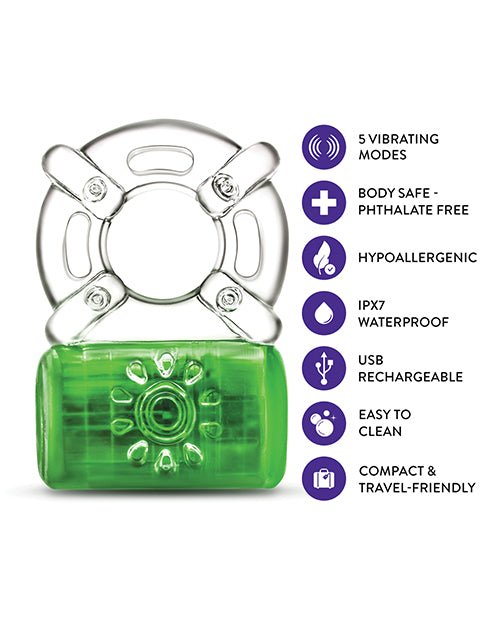 Blush Play With Me - Pleaser Rechargeable C - Ring - Neon Green | Shop Lowest Prices at Funlove.com