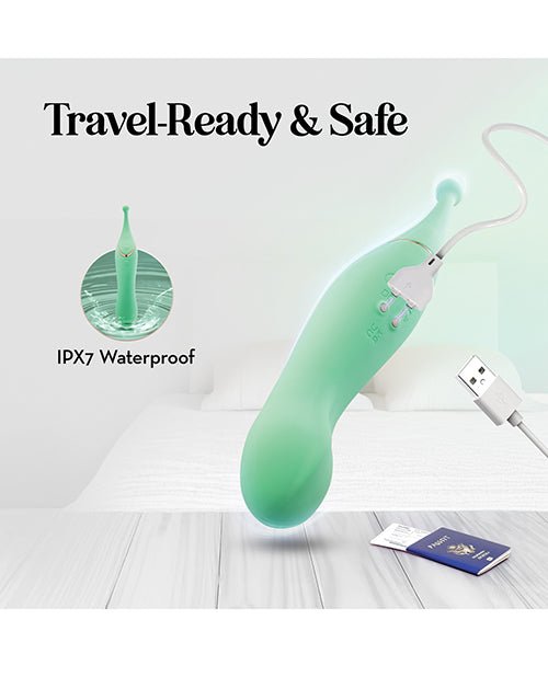 Blush Stella 7 Inch Dual - Ended Clitoral G - Spot Vibrating Wand With Precision Stimulation – Green | Shop Lowest Prices at Funlove.com