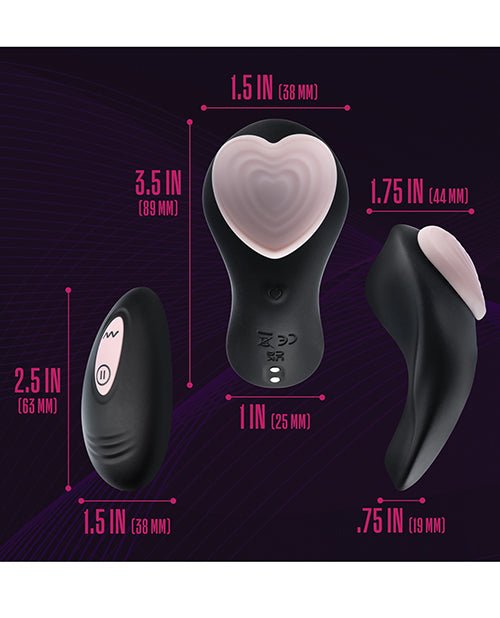 Blush Temptasia Heartbeat Panty Vibe w/Remote - Pink & black | Shop Lowest Prices at Funlove.com
