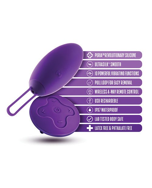 Blush Wellness Imara Vibrating Egg w/Remote - Purple | Shop Lowest Prices at Funlove.com