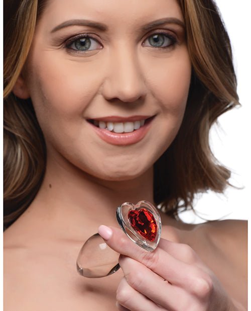 Booty Sparks Red Heart Gem Glass Anal Plug | Shop Lowest Prices at Funlove.com