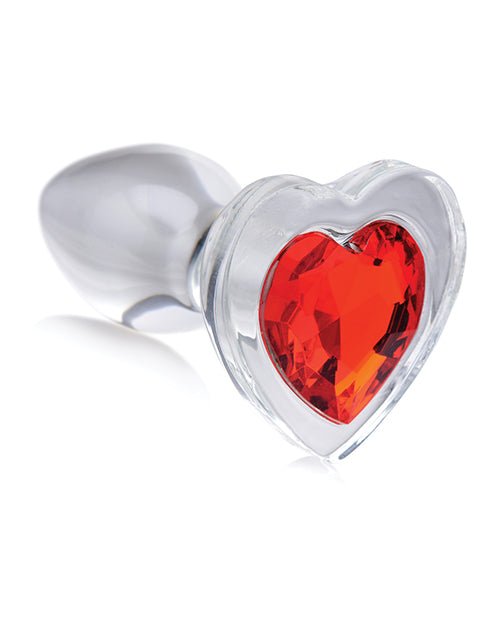 Booty Sparks Red Heart Gem Glass Anal Plug | Shop Lowest Prices at Funlove.com