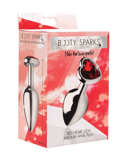 Booty Sparks Red Heart Gem - Medium Anal Plug | Shop Lowest Prices at Funlove.com