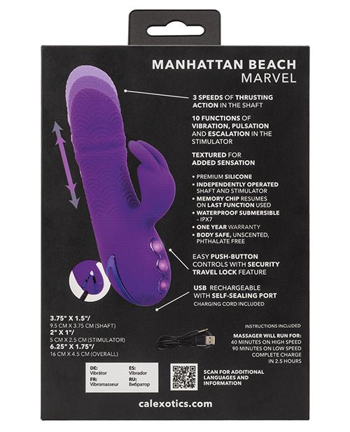 California Dreaming Manhattan Beach Marvel Dual Stimulation Vibe - Purple | Shop Lowest Prices at Funlove.com