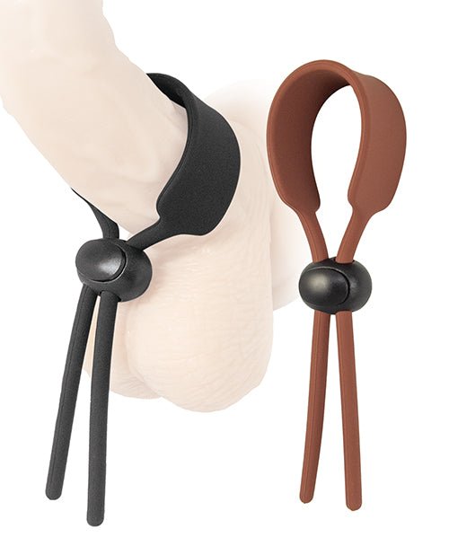 Cock Loops Adjustable Cock Ties - Brown/Black | Shop Lowest Prices at Funlove.com