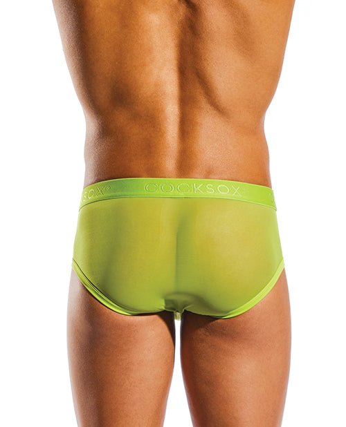 Cocksox Mesh Contour Pouch Sports Brief Citrus Green LG | Shop Lowest Prices at Funlove.com
