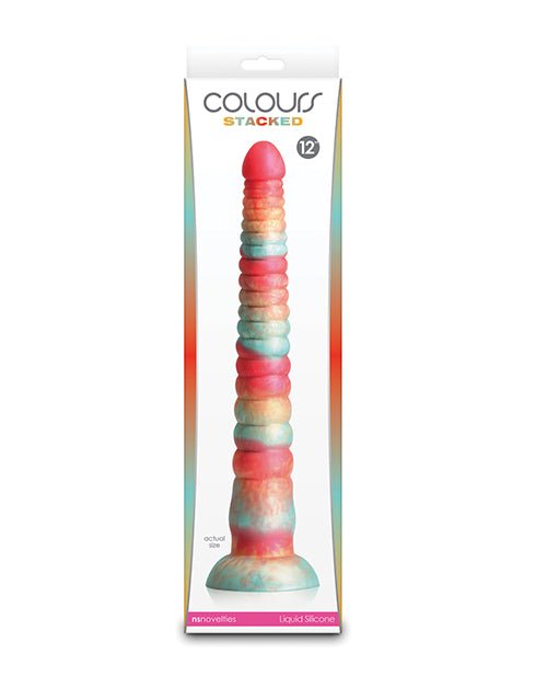 Colours Stacked 12" Dildo - Red/Gold | Shop Lowest Prices at Funlove.com