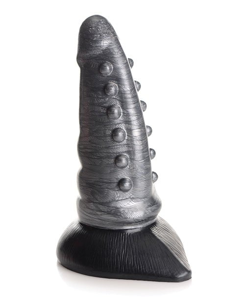 Creature Cocks Beastly Tapered Bumpy Silicone Dildo - Silver/Black | Shop Lowest Prices at Funlove.com