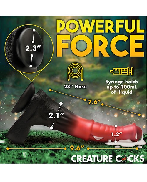 Creature Cocks Centaur Explosion Squirting Silicone Dildo - Black/Peach | Shop Lowest Prices at Funlove.com