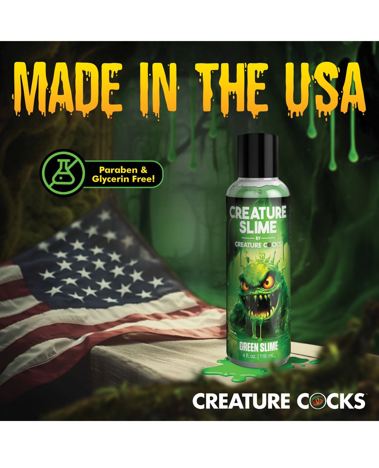Creature Cocks - Creature Slime Green Slime Water - Based Lubricant 4 oz | Shop Lowest Prices at Funlove.com