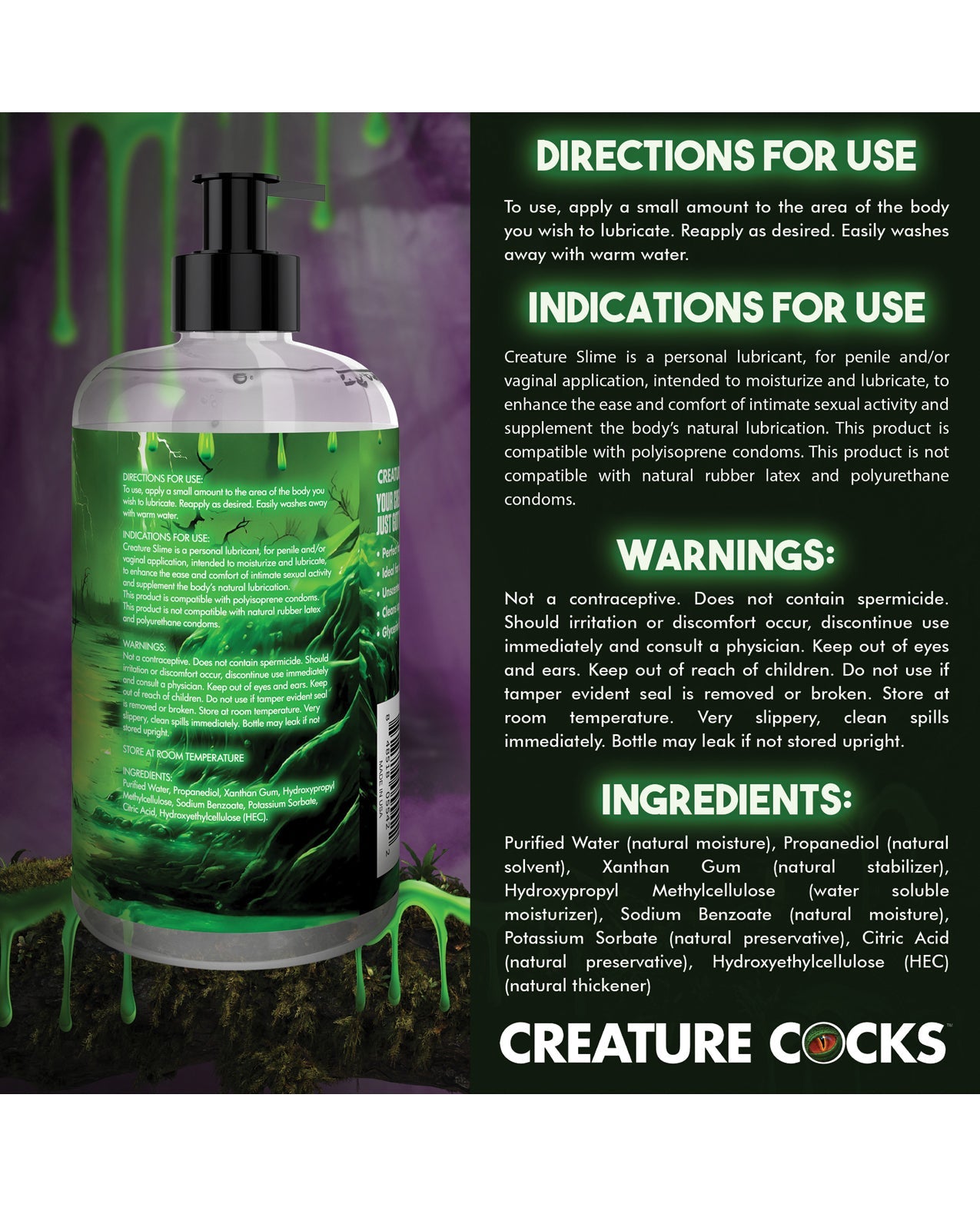 Creature Cocks - Creature Slime Water - Based Lubricant 16 oz | Shop Lowest Prices at Funlove.com
