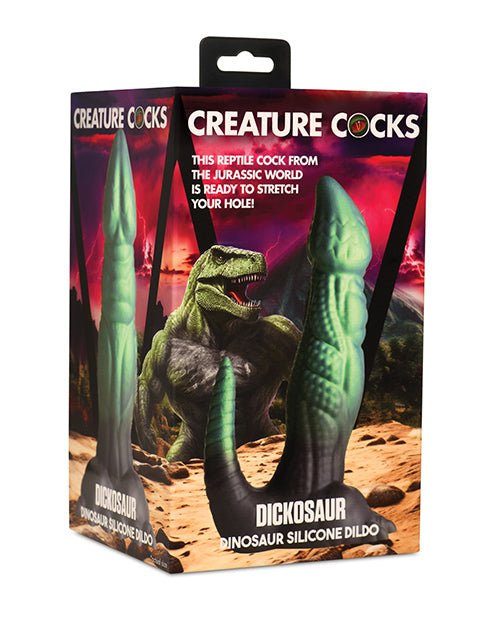 Creature Cocks Dickosaur Dinosaur Silicone Dildo - Black/Teal | Shop Lowest Prices at Funlove.com