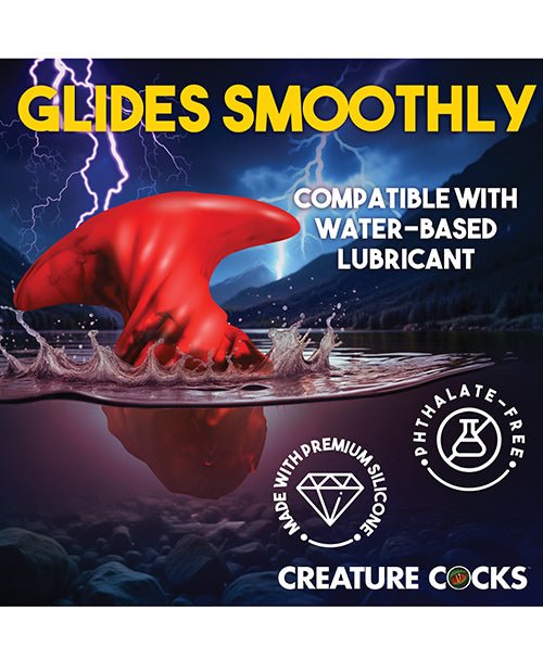 Creature Cocks Dragonspawn Silicone Butt Plug Medium - Black/Red | Shop Lowest Prices at Funlove.com