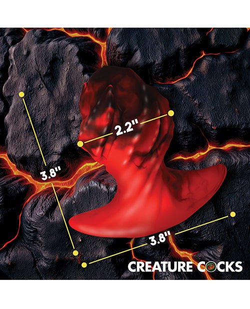 Creature Cocks Dragonspawn Silicone Butt Plug Medium - Black/Red | Shop Lowest Prices at Funlove.com