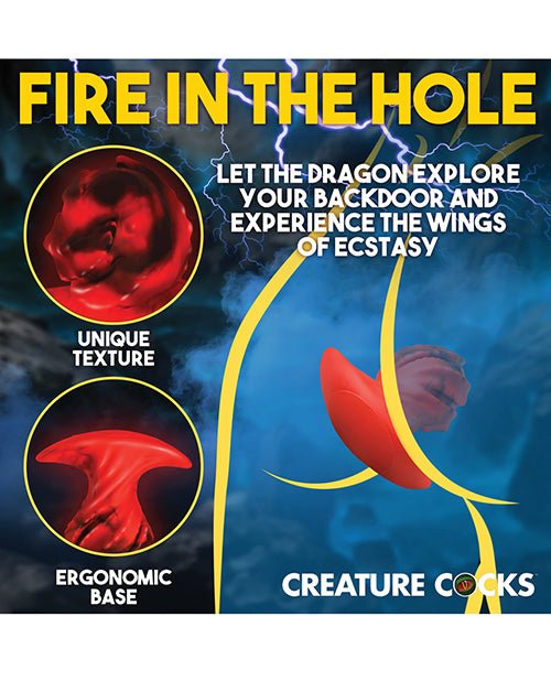 Creature Cocks Dragonspawn Silicone Butt Plug Medium - Black/Red | Shop Lowest Prices at Funlove.com