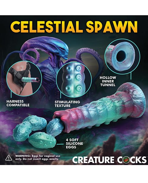 Creature Cocks Galactic Breeder Ovipositor Silicone Dildo w/Eggs - Multi Color | Shop Lowest Prices at Funlove.com