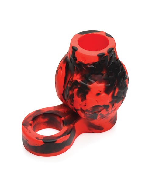 Creature Cocks Hell Bound Penis Sleeve & Ball Stretcher - Large, Red/Black | Shop Lowest Prices at Funlove.com