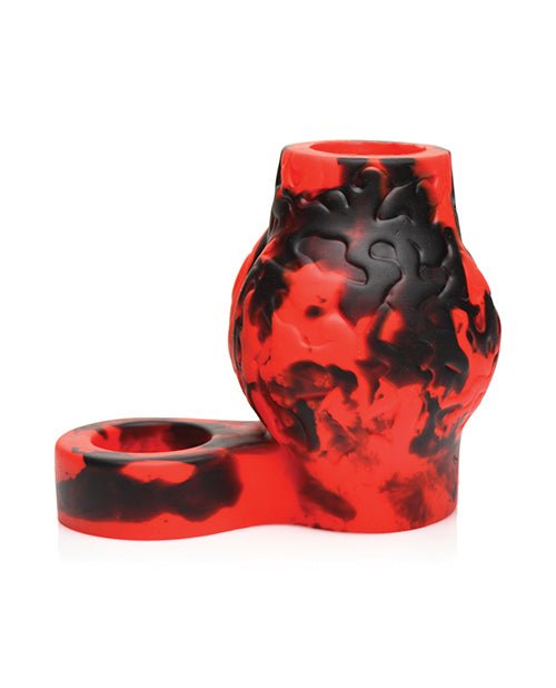 Creature Cocks Hell Bound Penis Sleeve & Ball Stretcher - Large, Red/Black | Shop Lowest Prices at Funlove.com