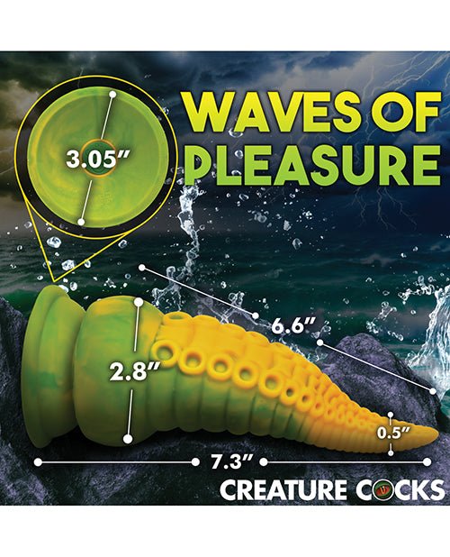 Creature Cocks Monstropus 2.0 Vibrating Tentacle Silicone Dildo - Yellow/Green | Shop Lowest Prices at Funlove.com