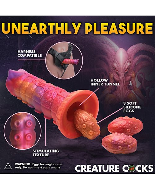 Creature Cocks Nymphoid Ovipositor Silicone Dildo w/Eggs - Multi Color | Shop Lowest Prices at Funlove.com