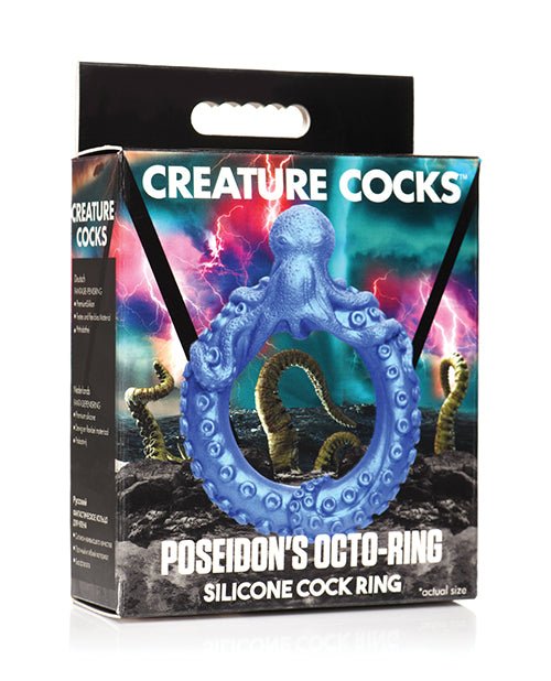 Creature Cocks Poseidon's Octo Silicone Cock Ring - Blue | Shop Lowest Prices at Funlove.com