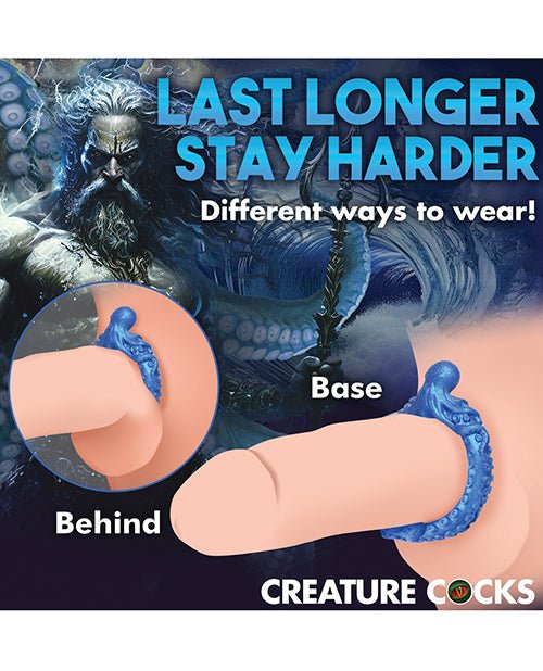 Creature Cocks Poseidon's Octo Silicone Cock Ring - Blue | Shop Lowest Prices at Funlove.com