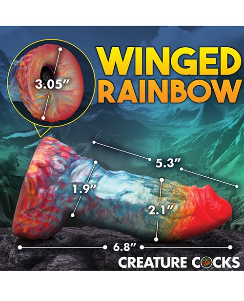 Creature Cocks Rainbow Phoenix Vibrating Dildo w/Remote Control - Rainbow | Shop Lowest Prices at Funlove.com