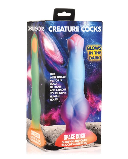 Creature Cocks Space Cock Silicone Alien Dildo - Glow In The Dark | Shop Lowest Prices at Funlove.com