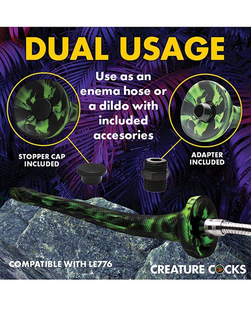 Creature Cocks Spitting Serpent Silicone Enema Snake - Black/Green | Shop Lowest Prices at Funlove.com