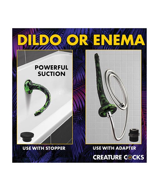 Creature Cocks Spitting Serpent Silicone Enema Snake - Black/Green | Shop Lowest Prices at Funlove.com