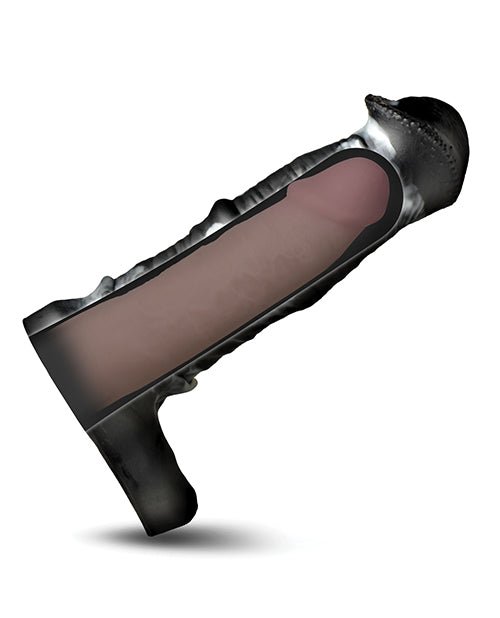 Creature Cocks Stallion 1" Silicone Penis Extension - Black/Silver Large | Shop Lowest Prices at Funlove.com