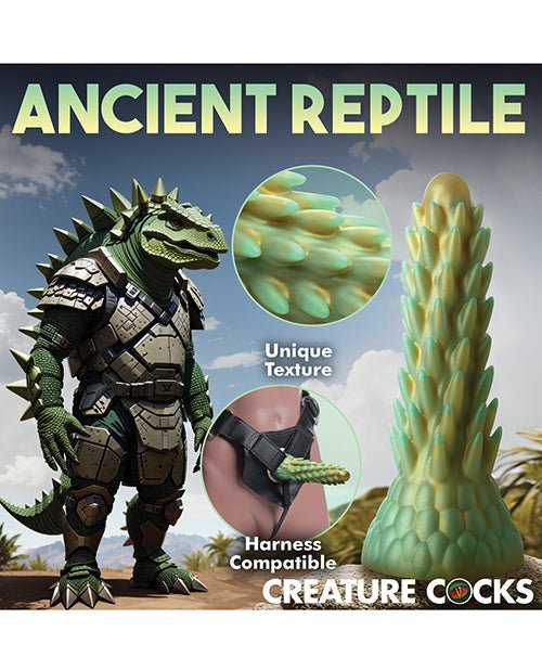 Creature Cocks Stegosaurus Spiky Reptile Silicone Dildo - Teal/gold | Shop Lowest Prices at Funlove.com