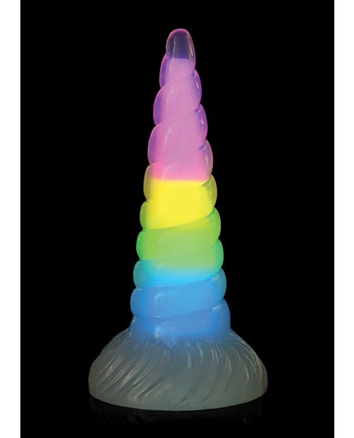 Creature Cocks Uni Glow in the Dark Silicone Dildo - Rainbow | Shop Lowest Prices at Funlove.com